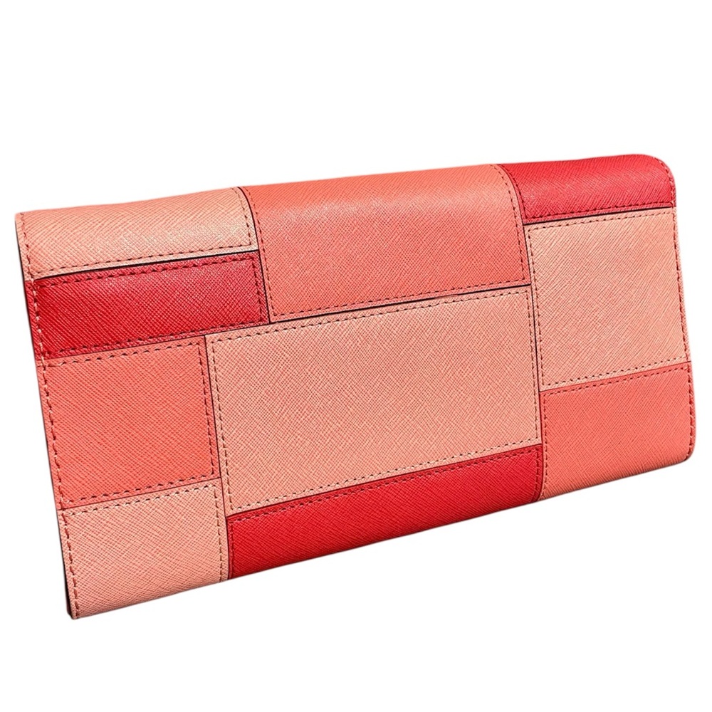 Michael Kors Pink Patchwork Saffiano Leather Convertible Clutch Removable Strap - Picture 2 of 10